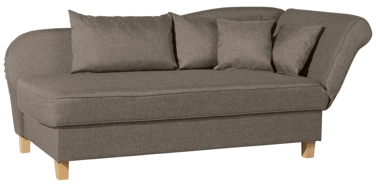 Recamiere Selma Sahara Rechts mit Bettkasten+schlaffunktion - Hellbraun/Buchefarben, Design, Textil (190/82/88cm) - Max Winzer