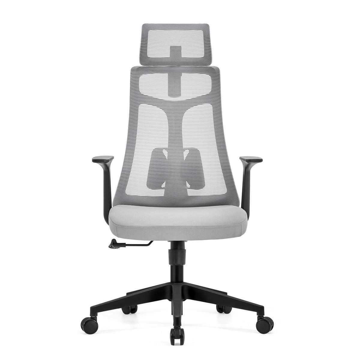 Chefsessel Davos Armstützen Grau Bis 120 Kg - Schwarz/Grau, MODERN, Kunststoff/Textil (62/115-125/68cm)