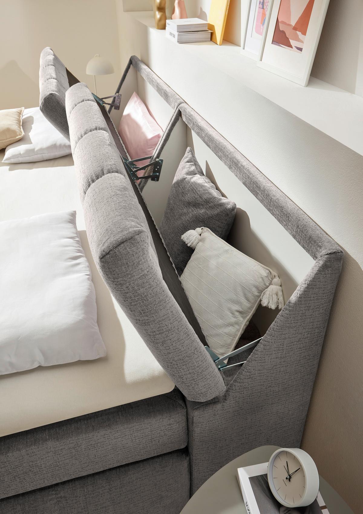 Boxspringbett Elkford 6 Mit Topper & Bettkasten 240x200 - Graubraun, MODERN, Holzwerkstoff/Textil (240/200cm) - MID.YOU