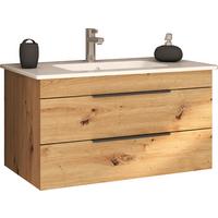Waschtischkombi Sana Eiche Artisan B: 80 cm - Eiche Artisan/Weiß, MODERN, Keramik/Holzwerkstoff (80/46/46cm) - Stylife