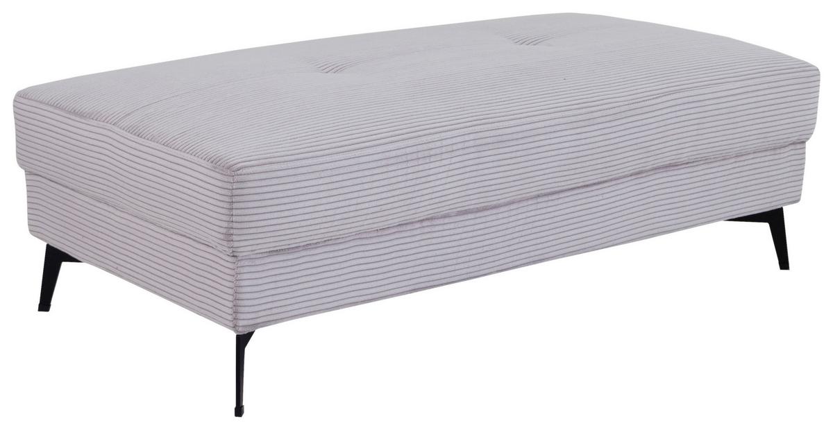 Hocker Zero Grau B: 140 cm - Hellgrau/Schwarz, Trend, Textil (140/46/80cm)