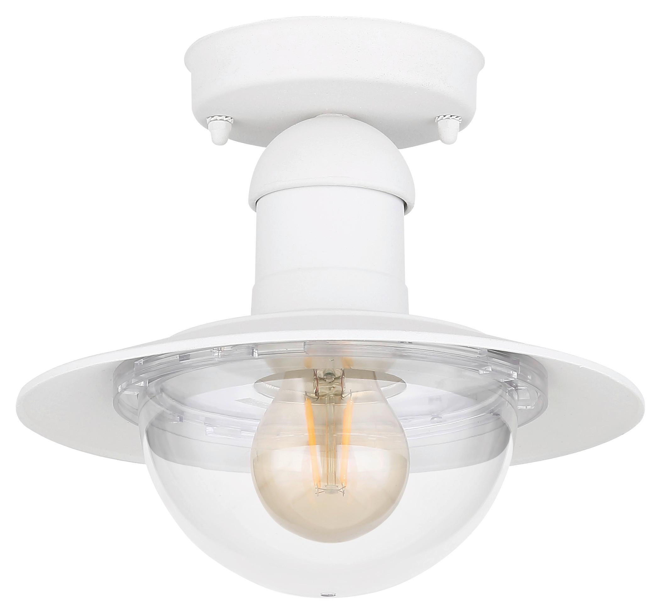 Außenleuchte Linda 15 Watt Aluminium - Klar/Weiß, Basics, Kunststoff/Metall (23,6/21,5cm) - Globo