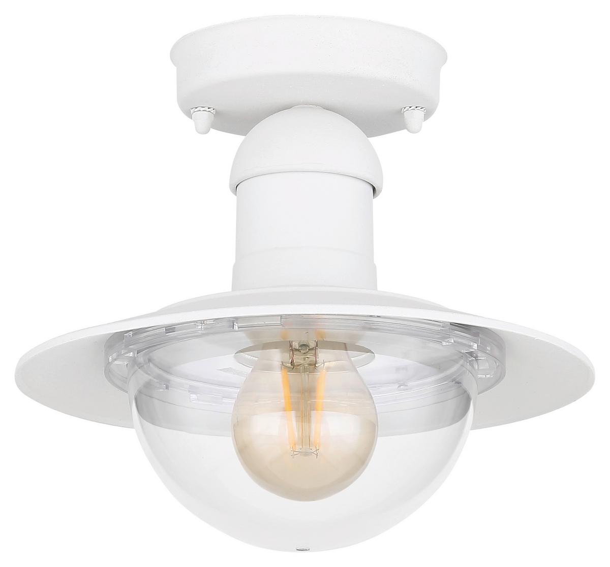 Außenleuchte Linda 15 Watt Aluminium - Klar/Weiß, Basics, Kunststoff/Metall (23,6/21,5cm) - Globo