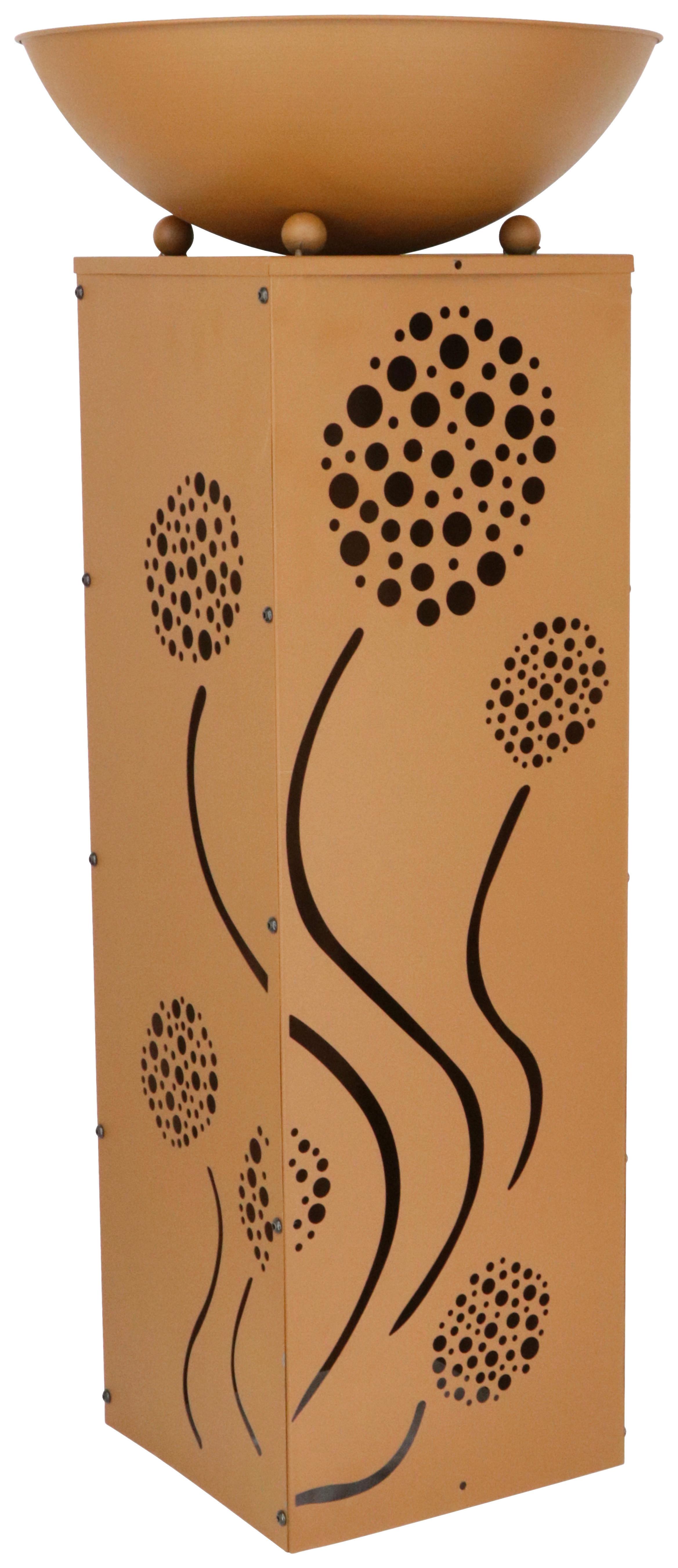 Led Dekosäule mit Schale Pusteblume H: 87 cm - Rostfarben, Basics, Metall (38/38/87cm)