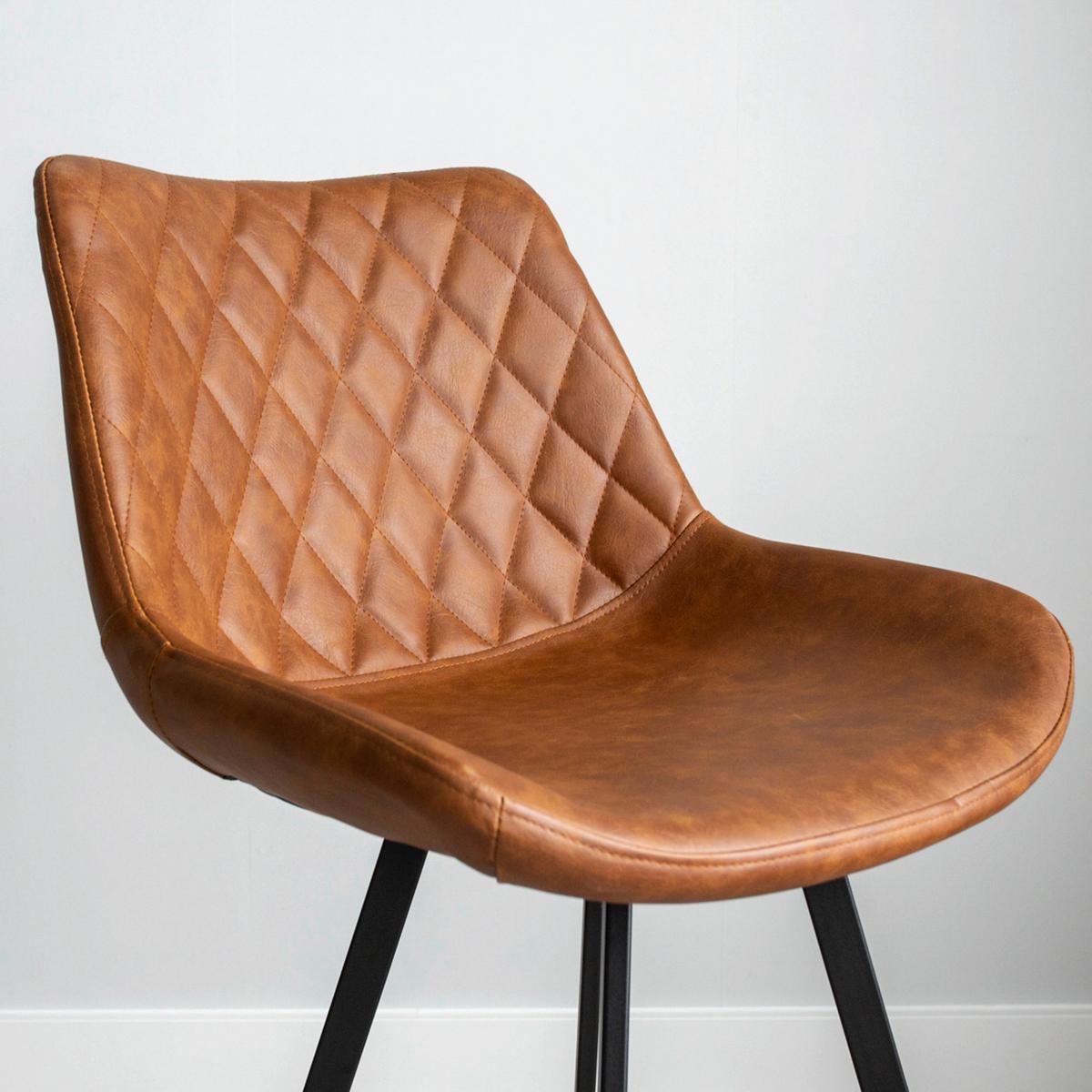Barhocker-set Bowie - Cognac/Schwarz, KONVENTIONELL, Textil/Metall (50/102/55cm) - MID.YOU