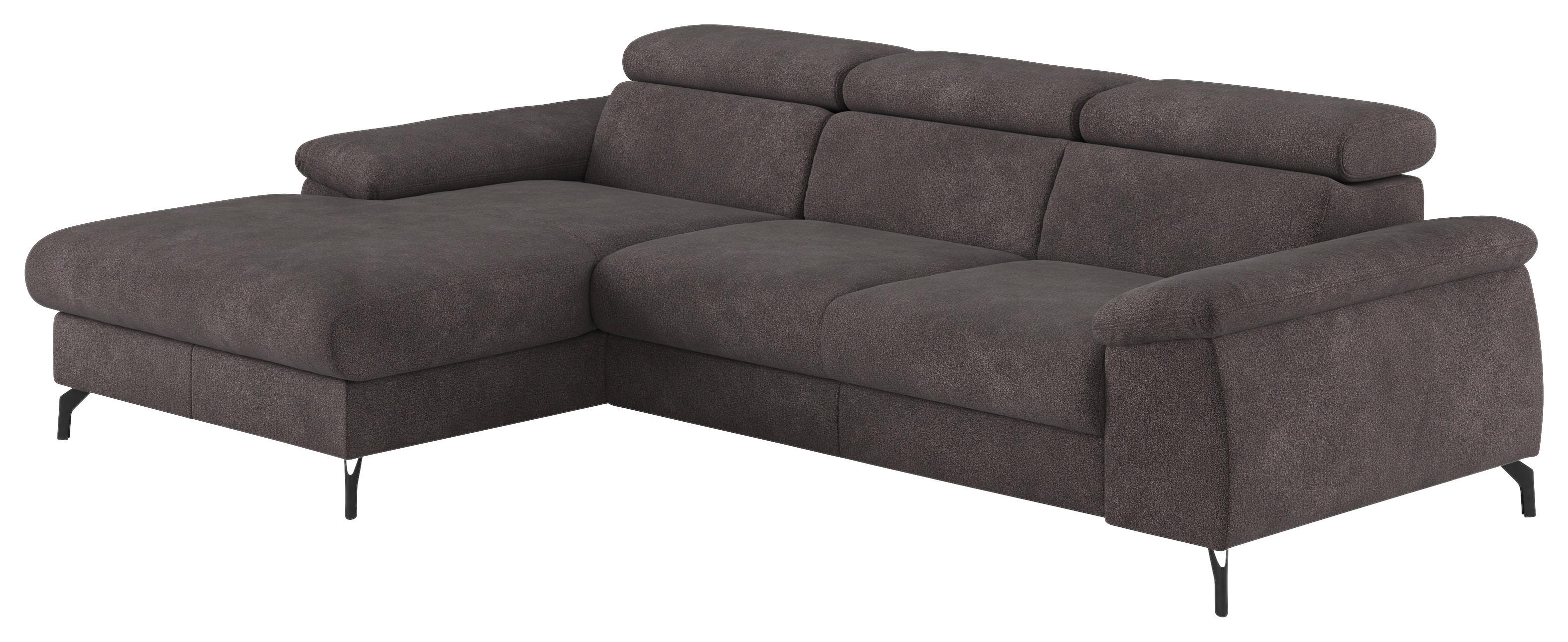 Ecksofa Kitty Anthrazit S. 166x244 cm - Anthrazit/Schwarz, Design, Textil (166/244cm) - Livetastic