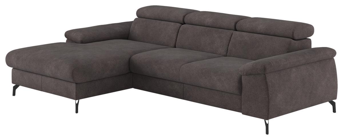 Ecksofa Kitty Anthrazit S. 166x244 cm - Anthrazit/Schwarz, Design, Textil (166/244cm) - Livetastic