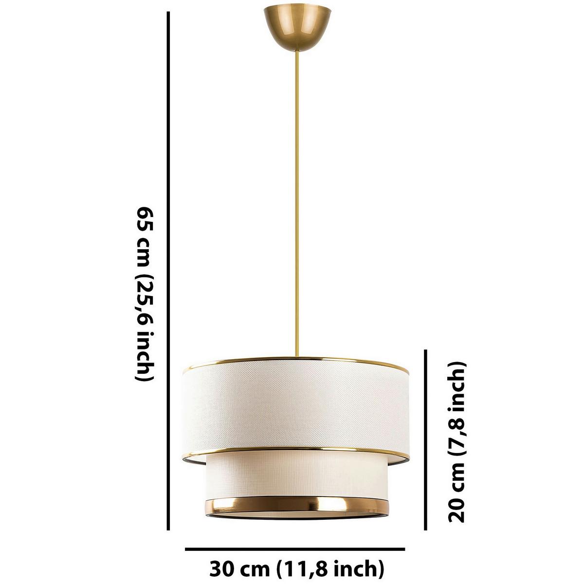Hängeleuchte Cake - Cream, Gold - Goldfarben/Creme, Design, Textil/Metall (30/65cm) - P & B