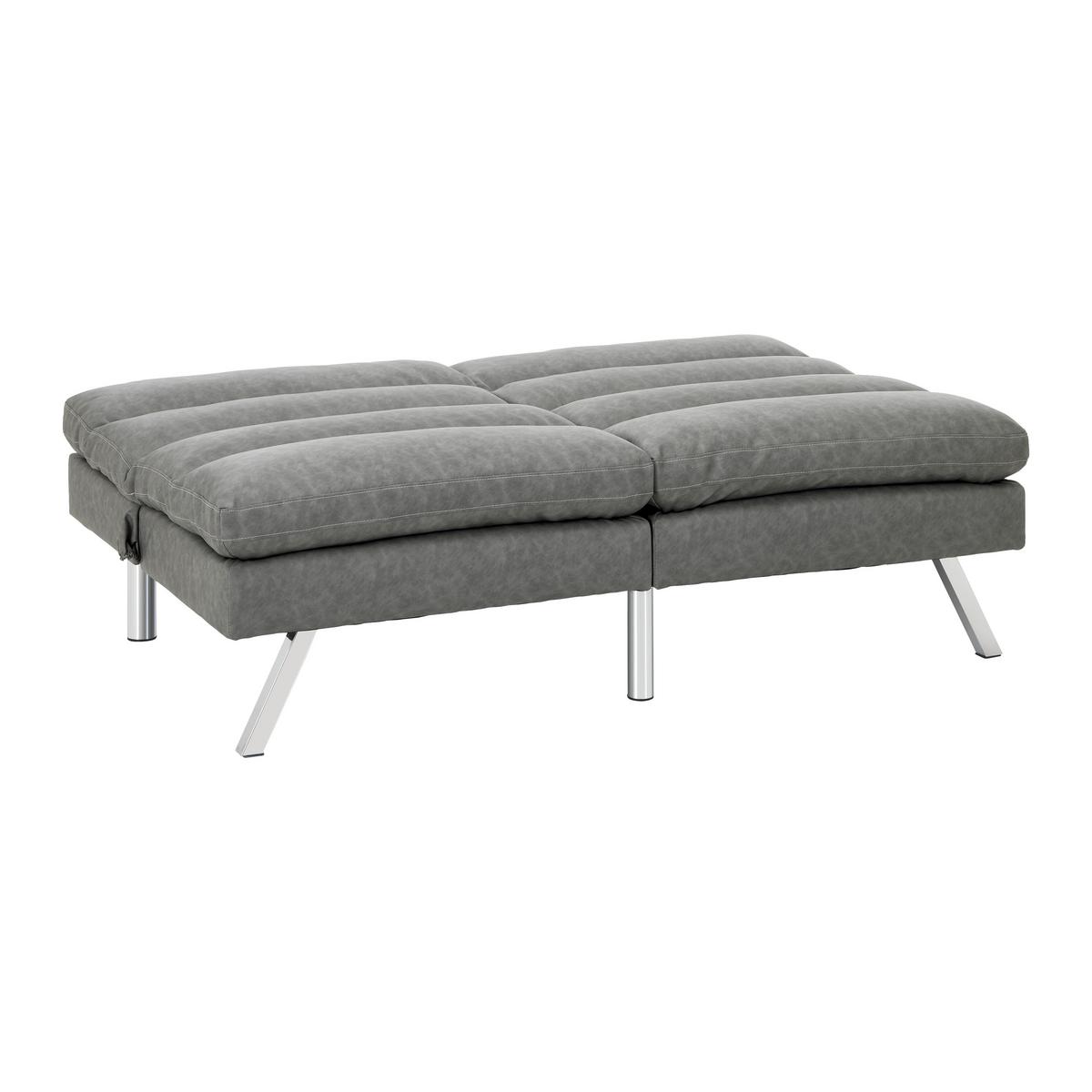 Pohovka LIA světle šedá - světle šedá/barvy chromu, Moderní, dřevo/textil (171/112/53cm) - Bessagi Home