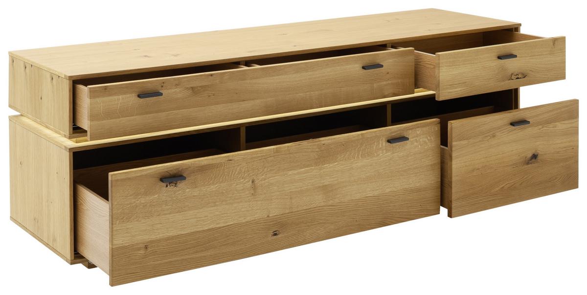 Lowboard Como B: 183 cm Wildeiche Massiv - Wildeiche, Natur, Holz/Holzwerkstoff (183/62/51cm) - MID.YOU
