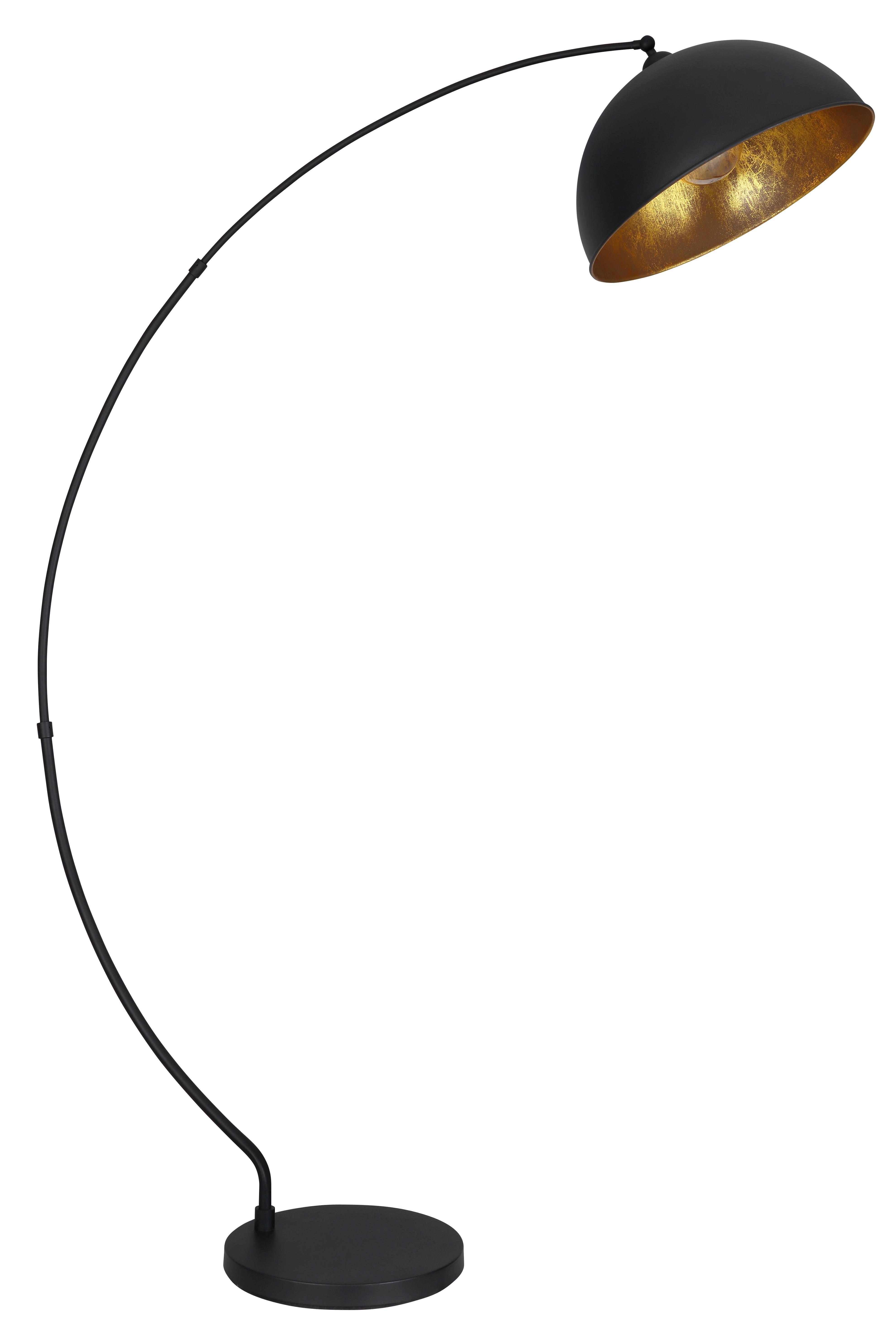 Bogenleuchte 58486 - Goldfarben/Schwarz, Design, Metall (115/45/182cm) - Globo