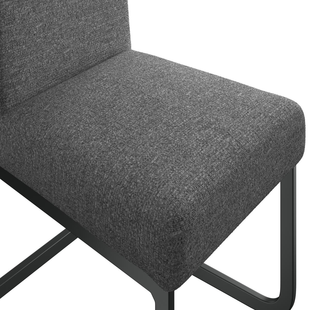 Schwingstuhl Terri Anthrazit Gepolstert - Anthrazit/Schwarz, MODERN, Textil/Metall (46/95/64cm) - MID.YOU