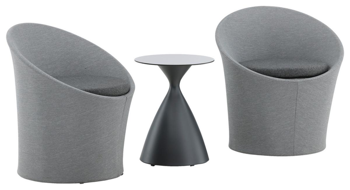 Gartenset Spoga - Grau, KONVENTIONELL, Textil/Metall - Gardenson