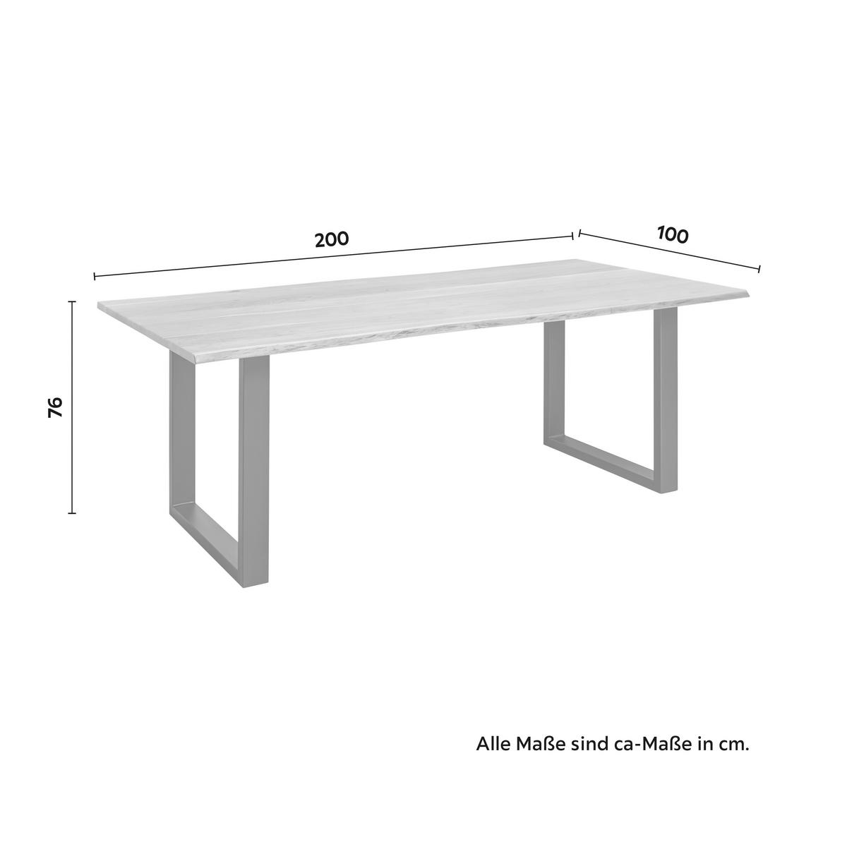 Jedálenský stôl z akácie MALMO 200 - čierna/farba akácie, Modern, kov/drevo (200/76/100cm) - Bessagi Home