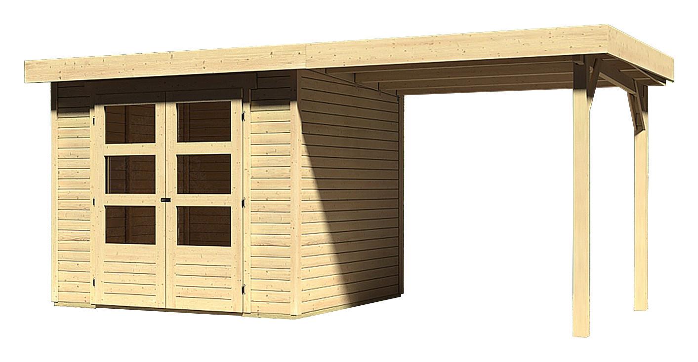 Gartenhaus m. Anbaudach natur 482x211x217cm Bregenz