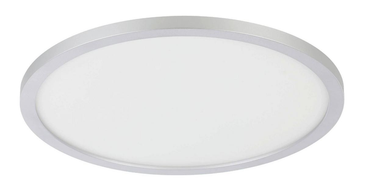LED-Deckenleuchte Campaspero Ø 29,5 cm mit Fernbedienung - Weiß/Grau, Basics, Kunststoff (29,5/2,5cm)