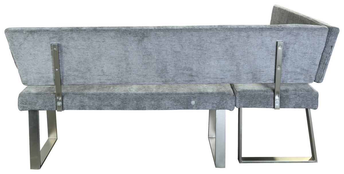 Eckbank Jules 142,5x187cm Hellgrau - Hellgrau/Nickelfarben, MODERN, Textil/Metall (142,5/187cm) - MID.YOU