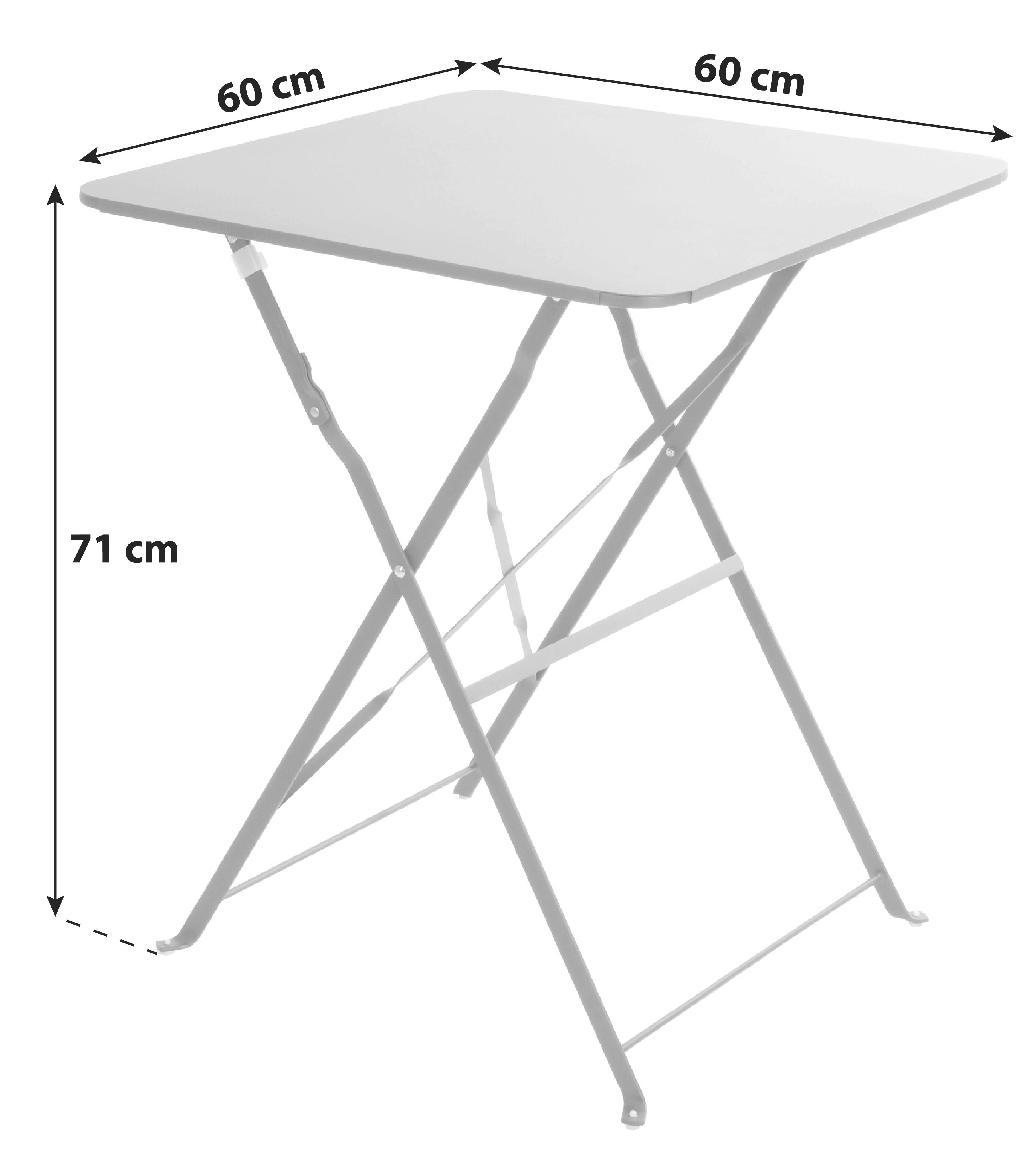 Gartentisch Klappbar Metall L 60 Cm - Dunkelgrau, Basics, Metall (60/71cm)