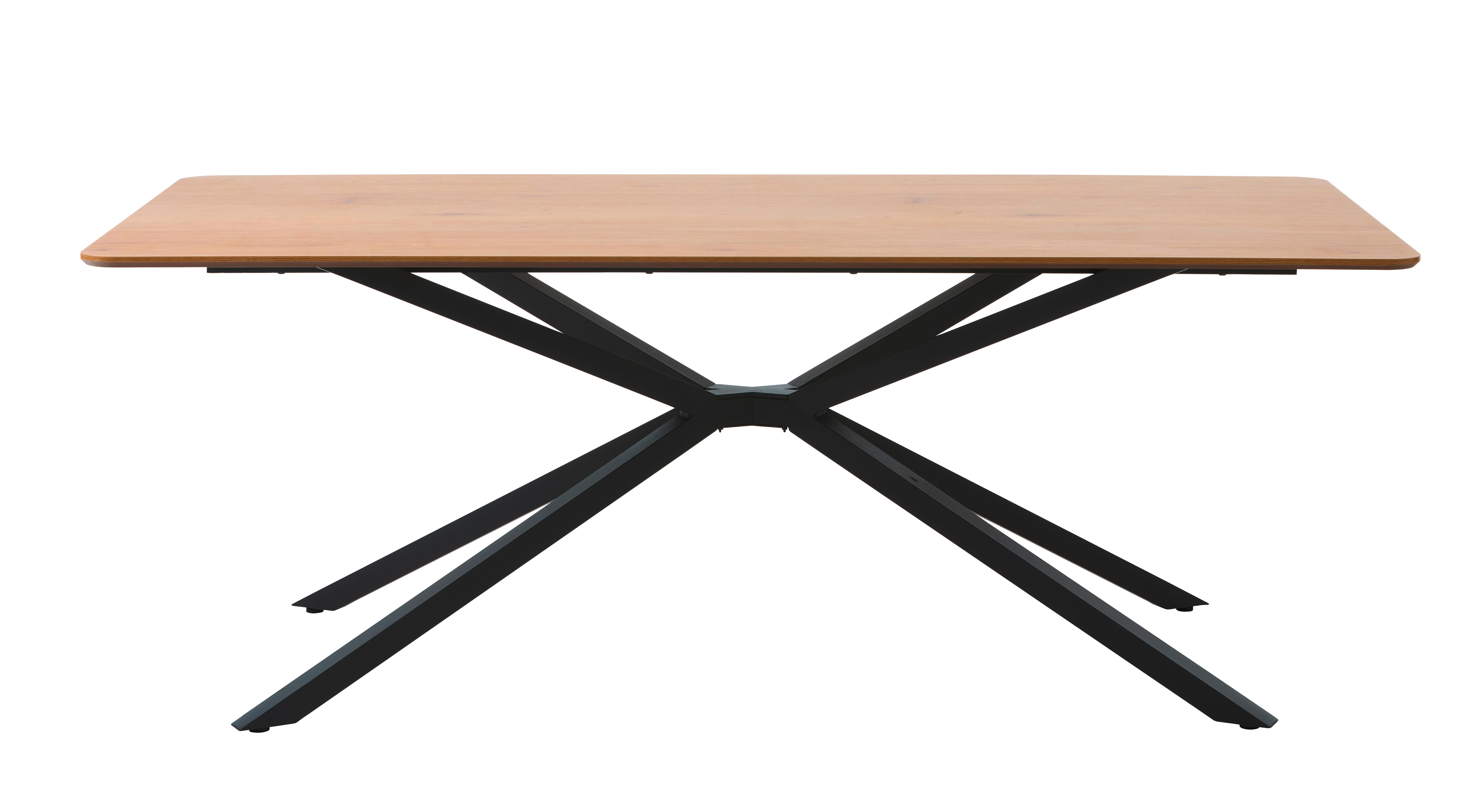 Esstisch Cesura Eichefarben, L: 160 cm - Eichefarben/Schwarz, MODERN, Holzwerkstoff/Metall (160/90/75cm) - Livetastic