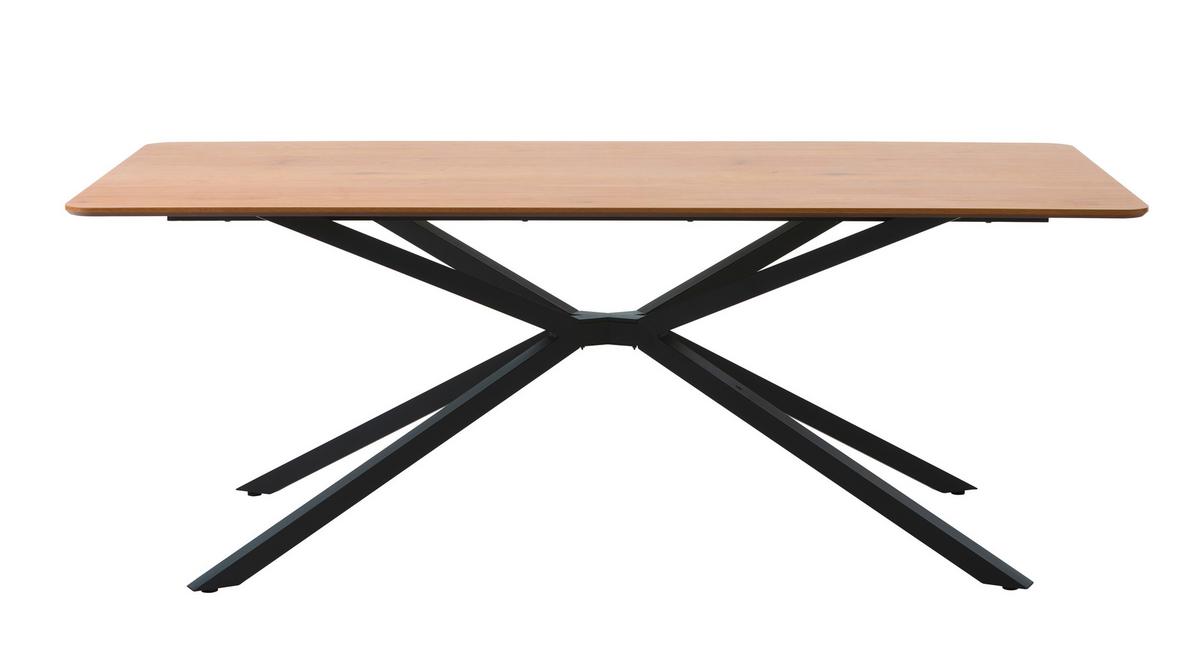 Esstisch Cesura Eichefarben, L: 160 Cm - Eichefarben/Schwarz, MODERN, Holzwerkstoff/Metall (160/90/75cm) - Livetastic