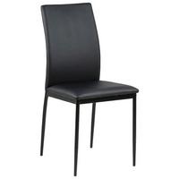 Esszimmerstuhl Demina Schwarz Lederlook - Schwarz, KONVENTIONELL, Textil/Metall (43,5/92,0/53,0cm) - Livetastic