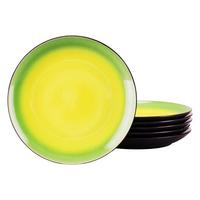 SADA PLYTKÝCH TANIEROV 24920 HOT GREEN SPEISETELLER - čierna/zelená, Trend, keramika (27/3,5cm) - Creatable
