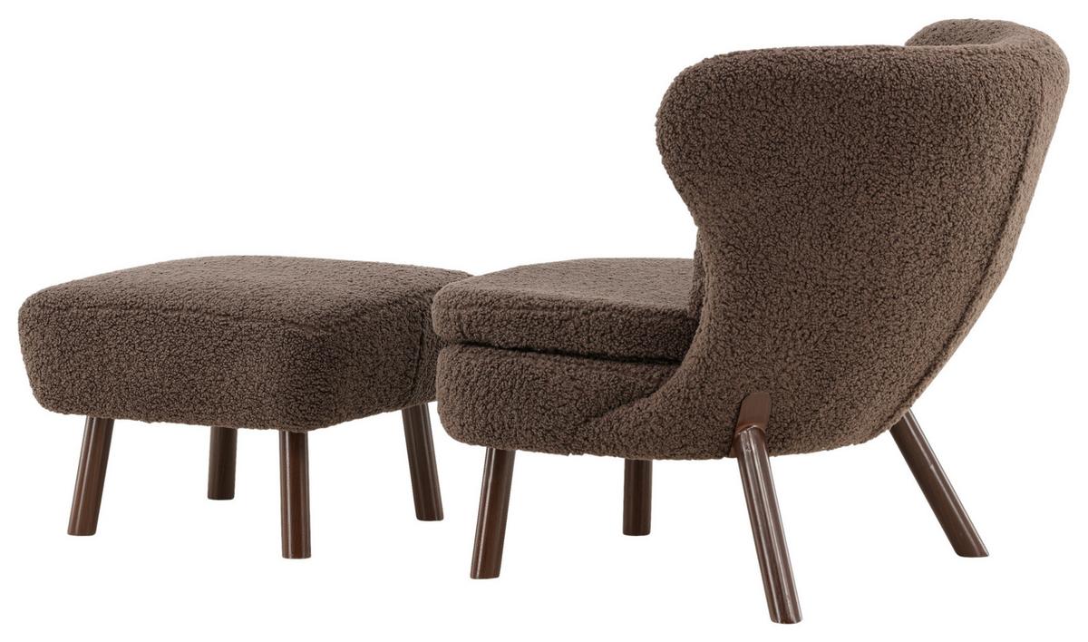 Sesselset Ryxö - Braun, Design, Textil/Metall (60,5/80/85cm) - Livetastic