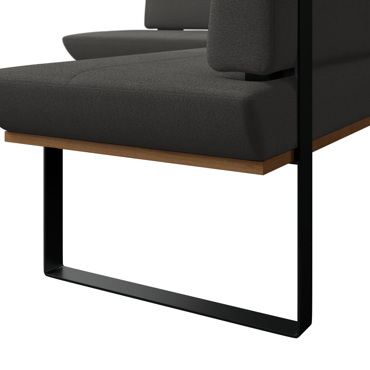 Eckbank Tristan Webstoff schwarz,S:195x245cm - Schwarz, MODERN, Holz/Textil (195/245cm) - James Wood