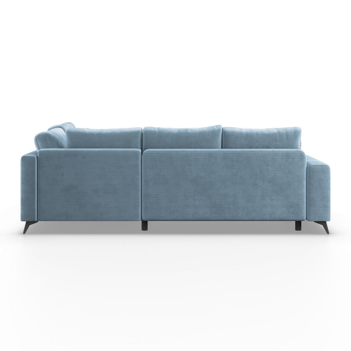 Ecksofa Mit Schlaffunktion Lincoln Blau Cord 270x212 Cm - Blau/Schwarz, MODERN, Textil (270/212cm)