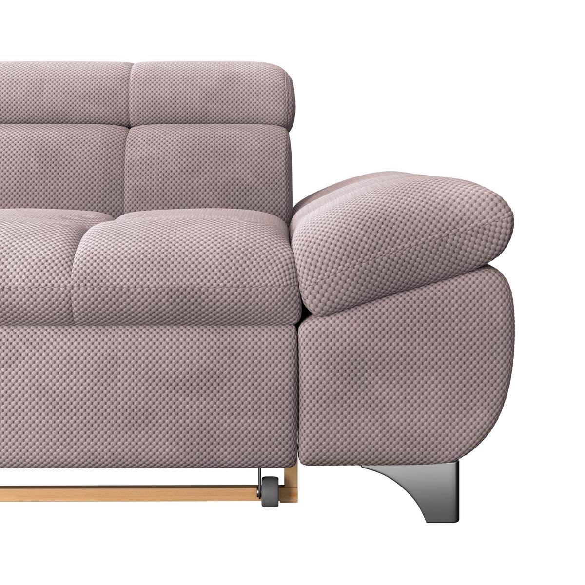 Eckbank Gemini Rosa, B: 234cm - Chromfarben/Rosa, KONVENTIONELL, Textil (234/312cm)