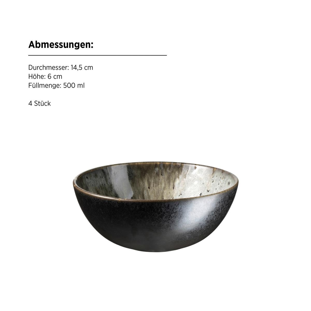 Frühstücksset Carellia Grau, 12-Teilig - Grau, Trend, Keramik - Mäser