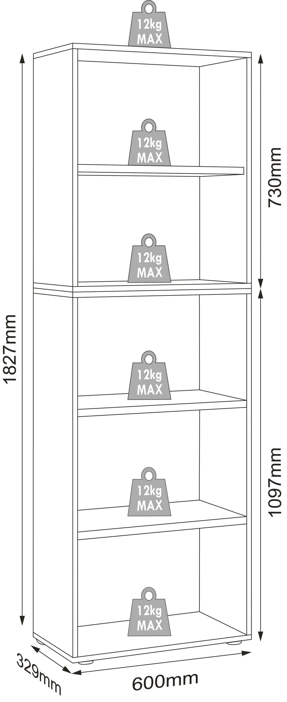 REGÁL NA DOKUMENTY SALIA B60 - černá/antracitová, Design, kompozitní dřevo/plast (60/183/33cm) - P & B