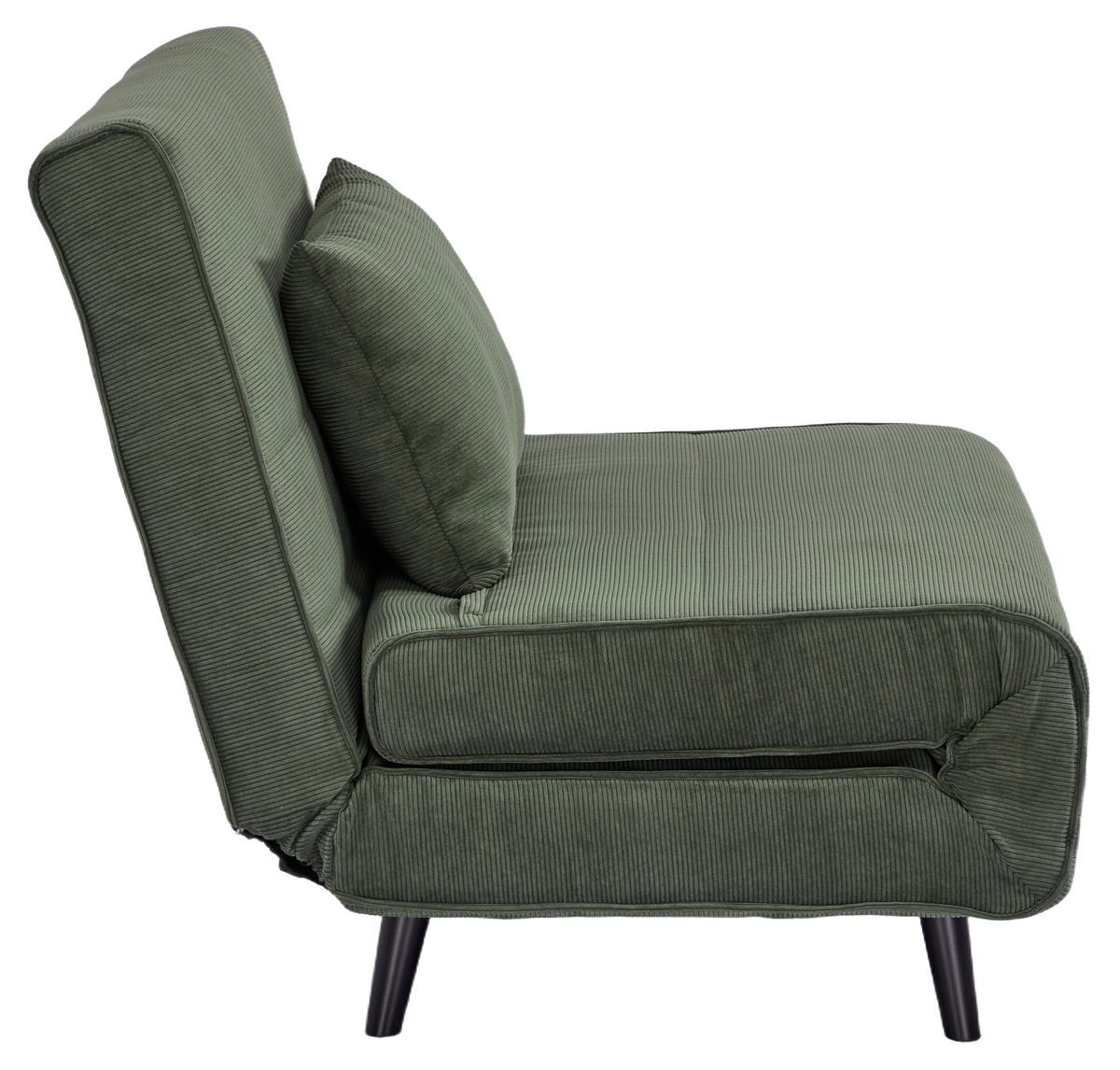 Rozkladacie kreslo NIGHT-100, zelený menčester, max. 120 kg - čierna/zelená, Modern, drevo/textil (101/80/91cm) - Mömax