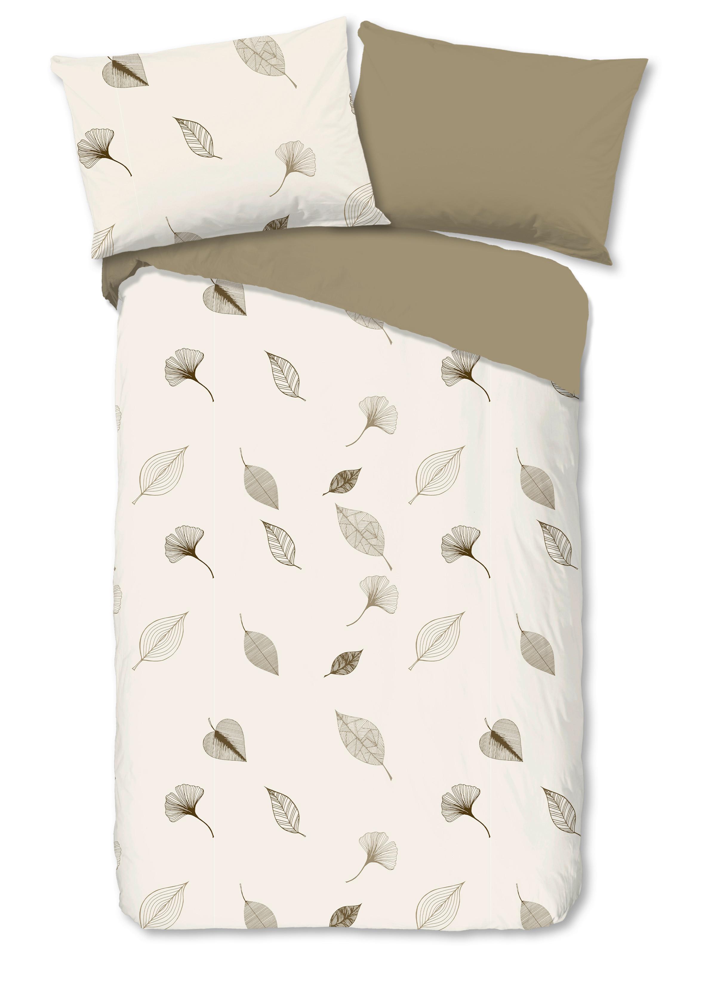 WENDEBETTWÄSCHE SAAR - Perlmutt/Braun, Basics, Textil (140/200cm)