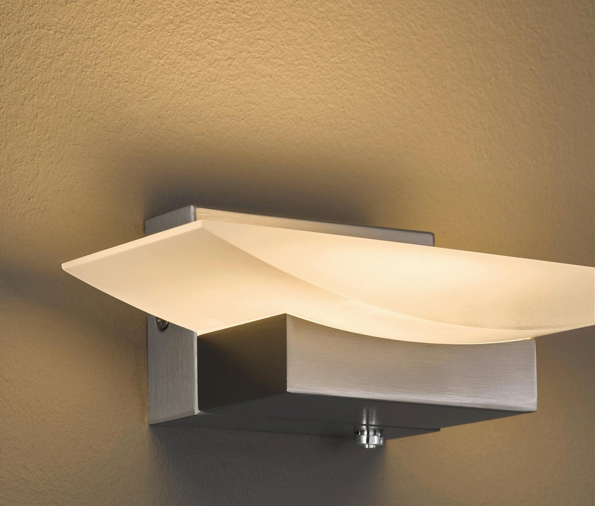 LED-Wandleuchte Bowl 1-Flammig Farbwechsler dimmbar - Nickelfarben, Design, Glas/Metall (30/6/6cm) - Fischer & Honsel