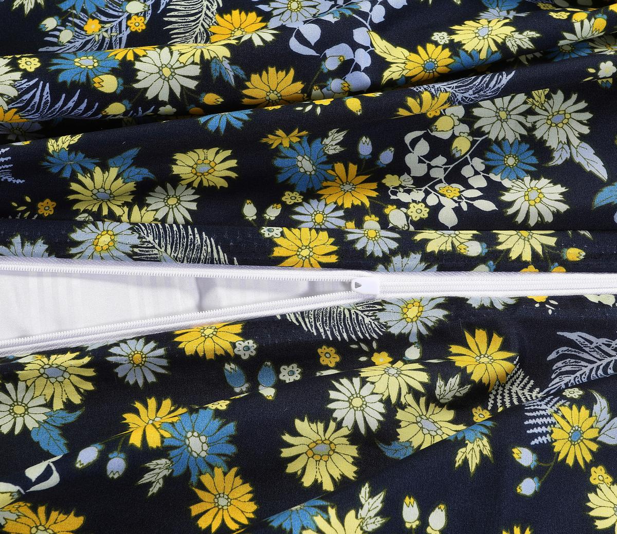 Ágyneműhuzat-garnitúra Brigit - sötétkék/sárga, Modern, textil - Luca Bessoni