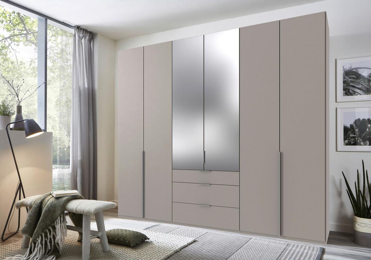 Drehtürenschrank New York Grau/Sahara B: 270 cm - Grau/Sahara, MODERN, Glas/Holzwerkstoff (270/236/58cm) - MID.YOU