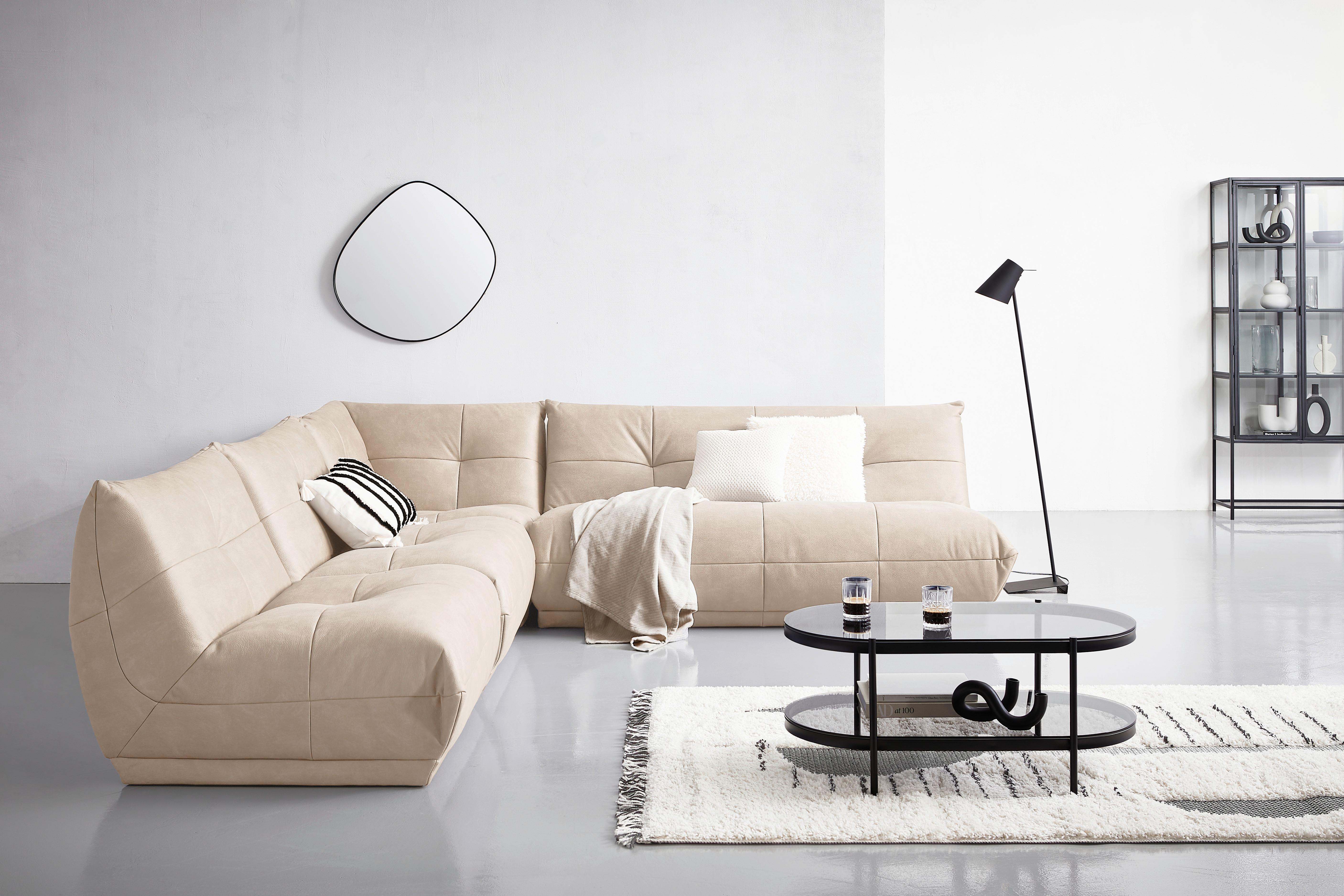 Ecksofa Giselle Creme S: 315x285 Cm - Creme, Trend, Textil (315/285cm) - Livetastic