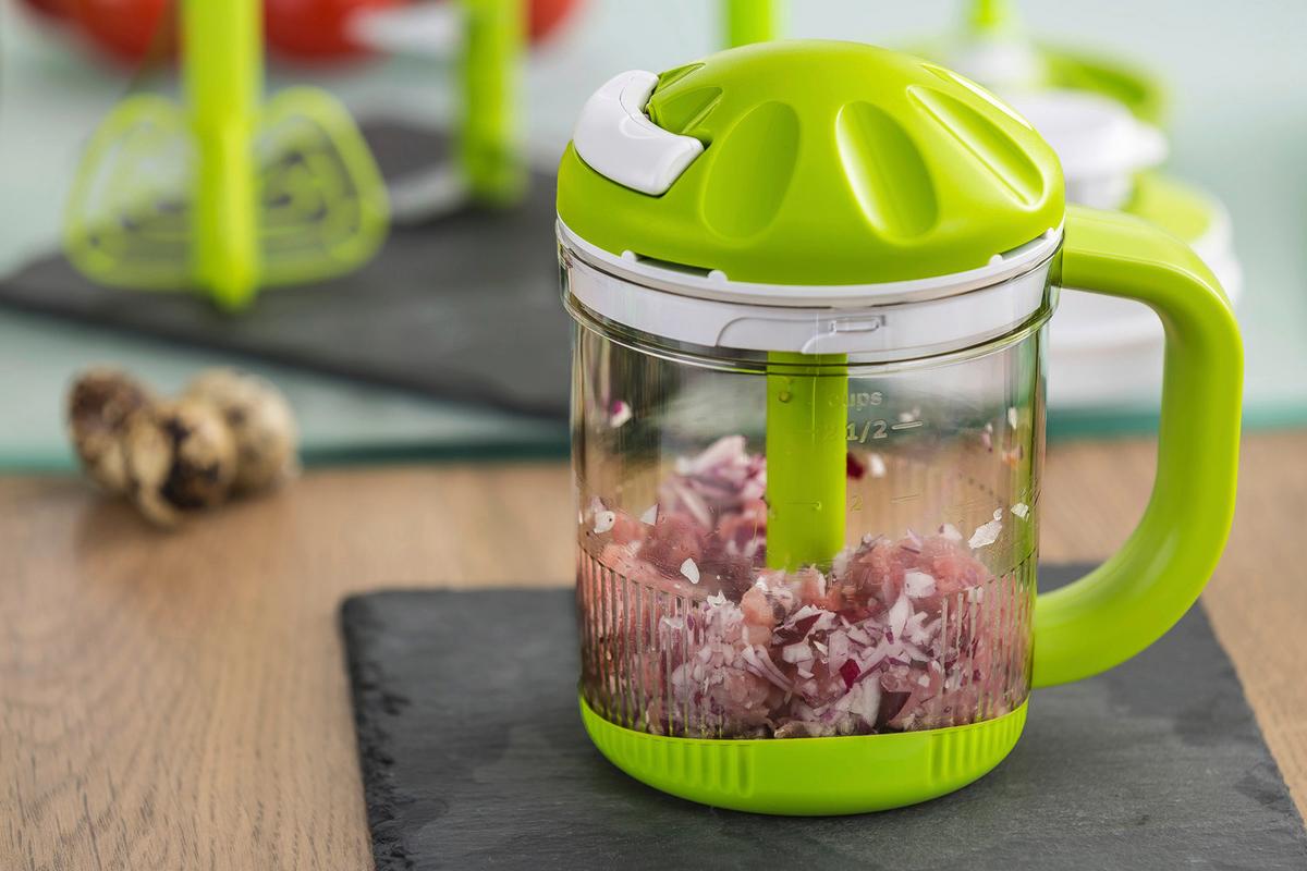 Universalzerkleinerer Twist N Joy 3tlg. - Grün, Basics, Kunststoff/Metall - Genius