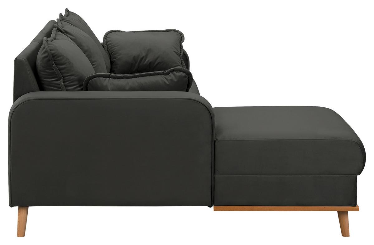 Ecksofa Beata Dunkelgrau S: 150x230 cm - Wengefarben/Dunkelgrau, Design, Textil (150/230cm) - Livetastic