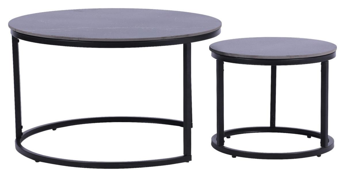 Couchtisch Seoul Keramik Schwarz, B: 75cm - Schwarz, MODERN, Keramik/Metall (75/45/75cm)