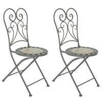 Gartenklappstuhl-set Acamp Klappstuhl Provence - Anthrazit/Beige, Basics, Keramik/Metall (38/91/38cm) - Acamp