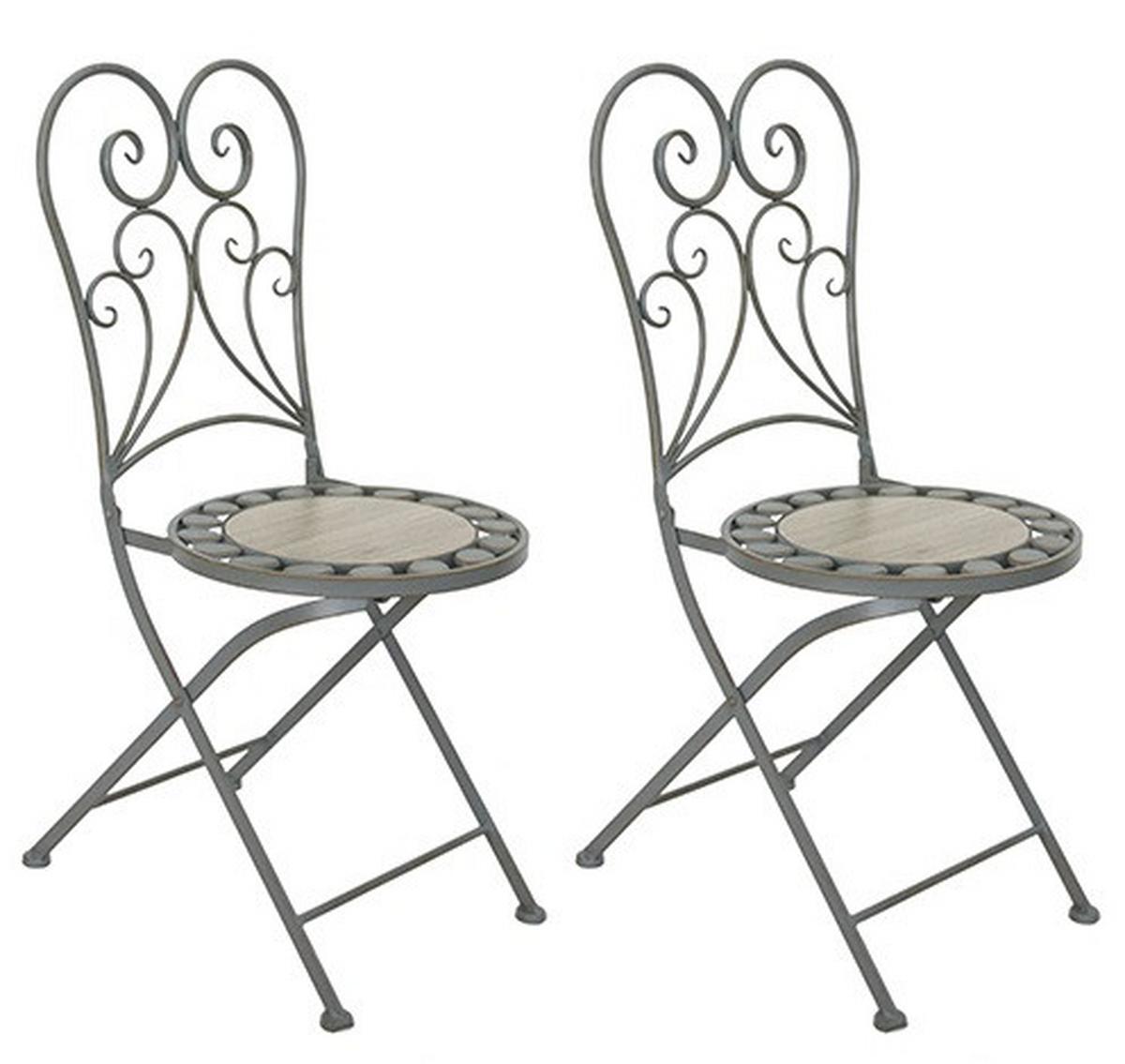 Gartenklappstuhl-set Acamp Klappstuhl Provence - Anthrazit/Beige, Basics, Keramik/Metall (38/91/38cm) - Acamp