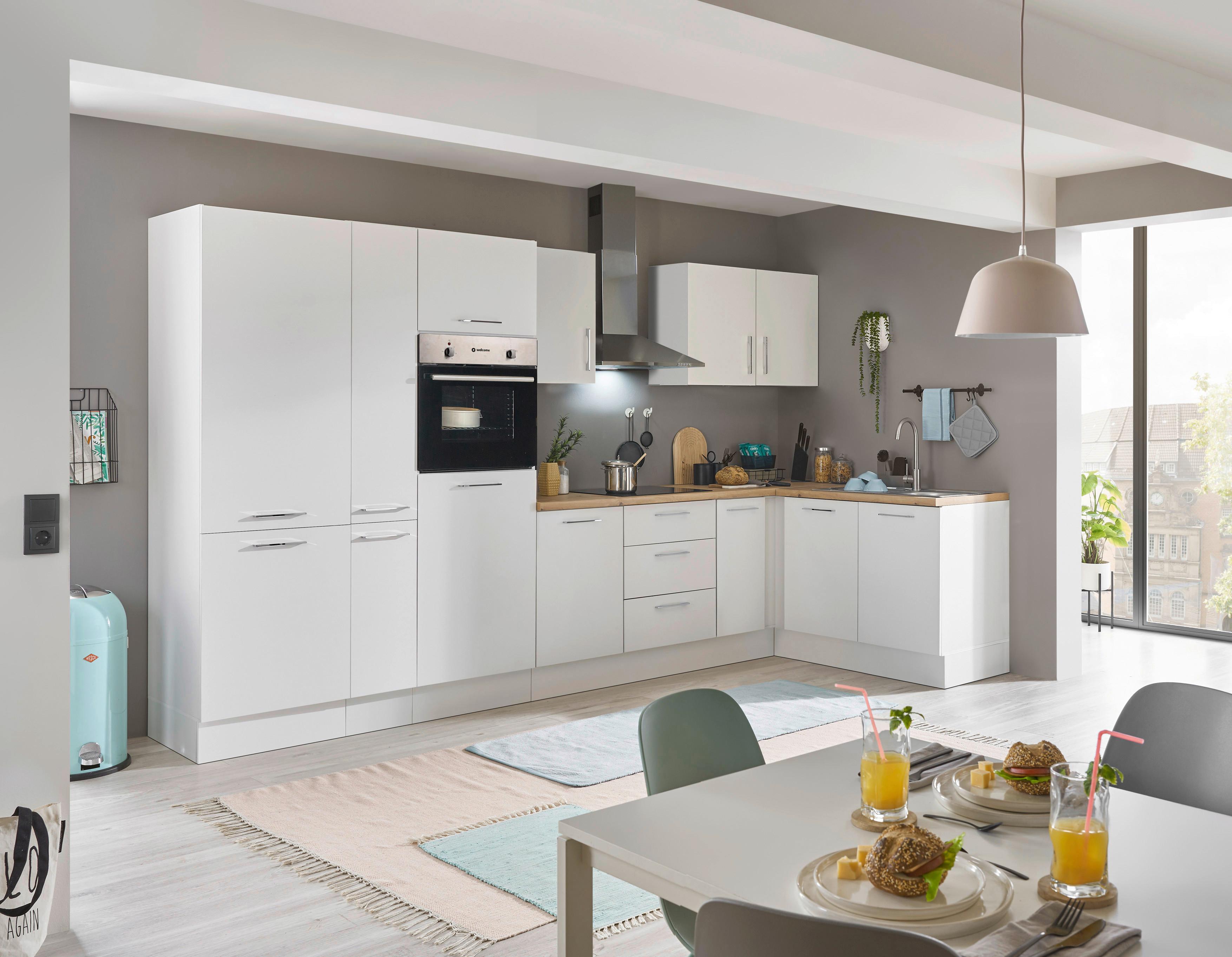 Eckküche Turin Weiß/Eiche Dekor 360x165 cm - Weiß/Eiche Artisan, Basics, Holzwerkstoff (360/165cm) - MID.YOU