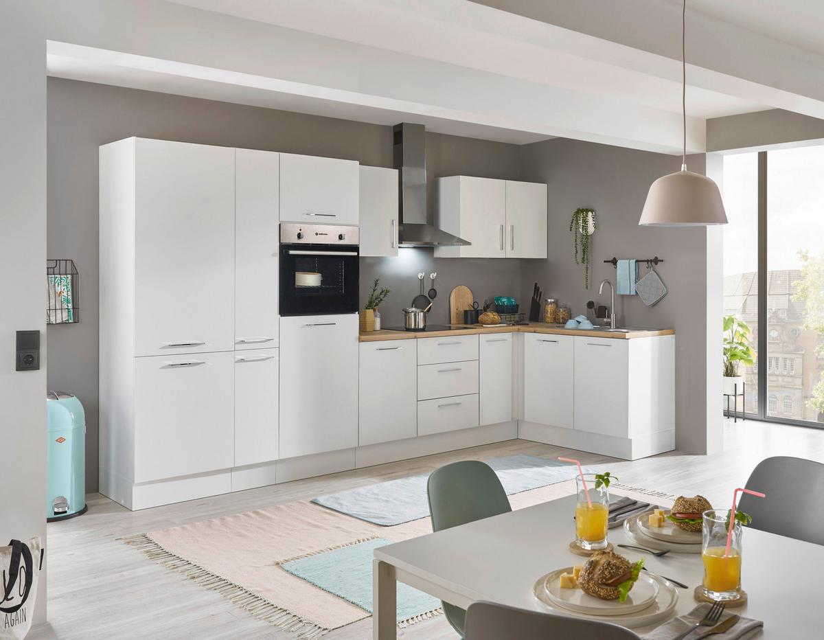 Eckküche Turin Weiß/Eiche Dekor 360x165 cm - Weiß/Eiche Artisan, Basics, Holzwerkstoff (360/165cm) - MID.YOU