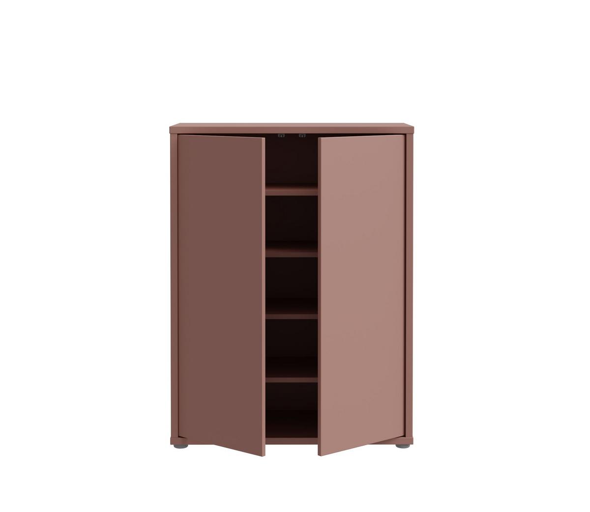 Skříň na boty ALICE terracotta - šedá/terracotta, Moderní, kompozitní dřevo/plast (74,5/99,1/34,9cm)