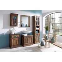 BADEZIMMER Echtholz massiv 5-teilig - Multicolor, Basics, Holz - Livetastic