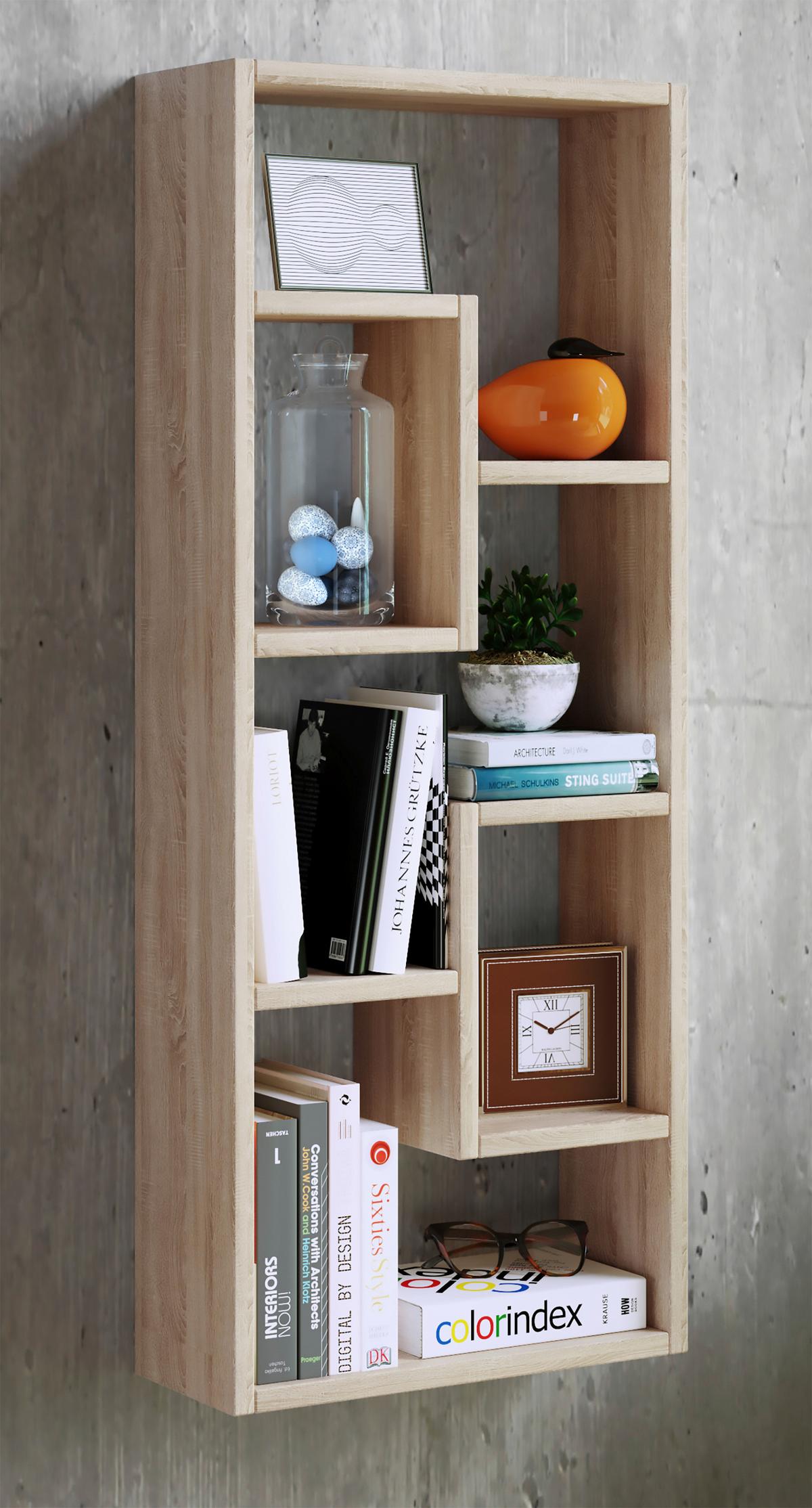 Wandregal Vilota Honigeiche Dekor B:36cm - Honigeiche, Design, Holzwerkstoff (36/92/15cm) - MID.YOU