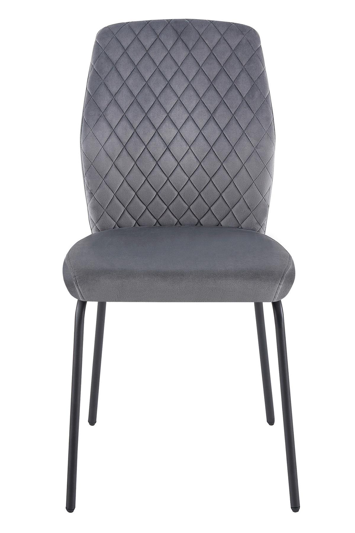 Stuhl-set Grau B: 46,5 Cm - Schwarz/Grau, MODERN, Textil/Metall (46,5/92/56,5cm) - Livetastic