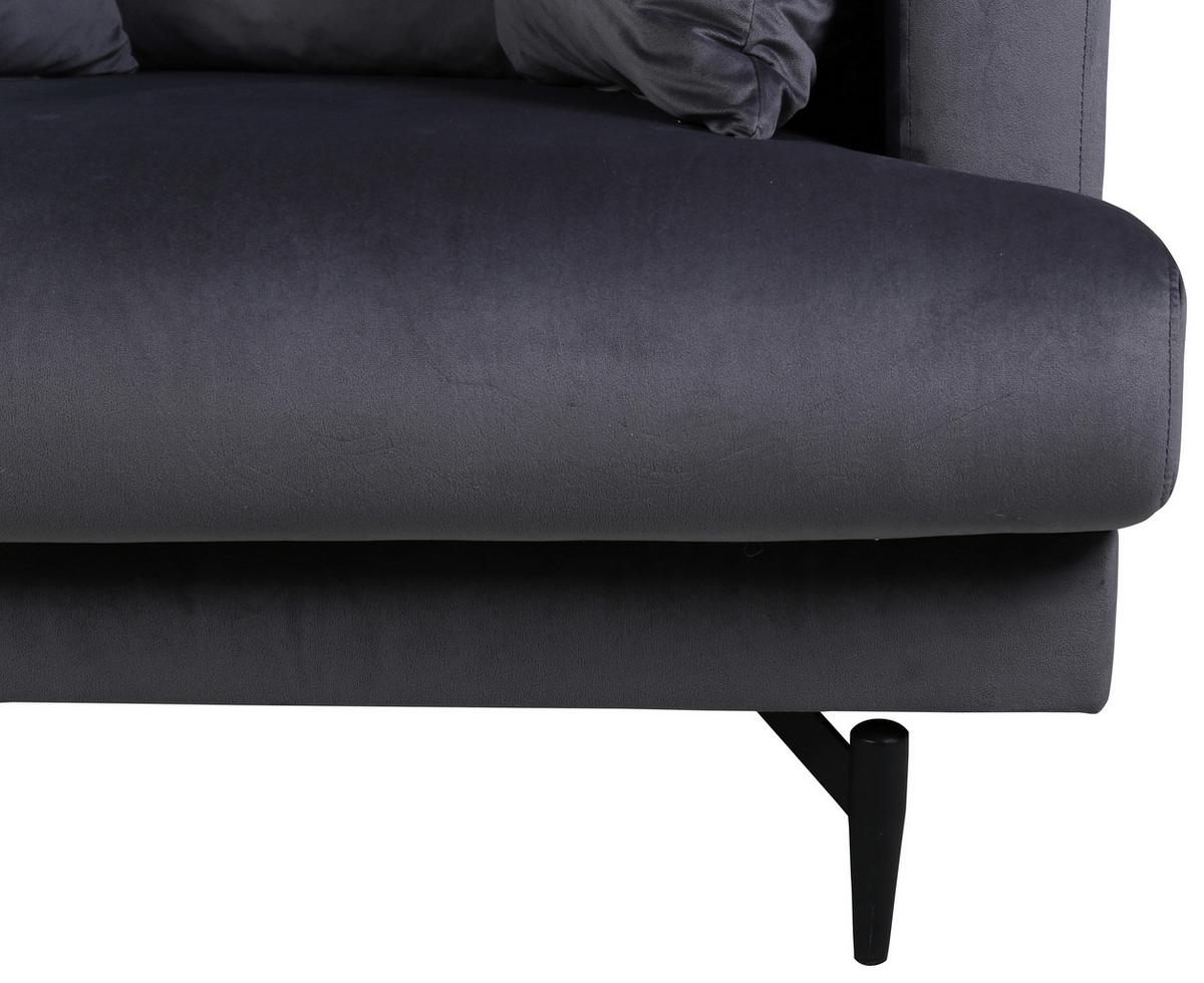 Sessel Sofia - Dunkelgrau, Design, Textil/Metall (104/82/92cm) - Livetastic